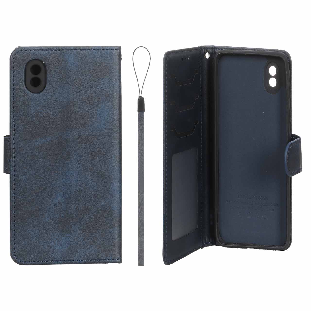 کیف موبایل مگنتی درجه یک داخل خز MNC Plus مدل Samsung Galaxy A01 Core - سرمه ای